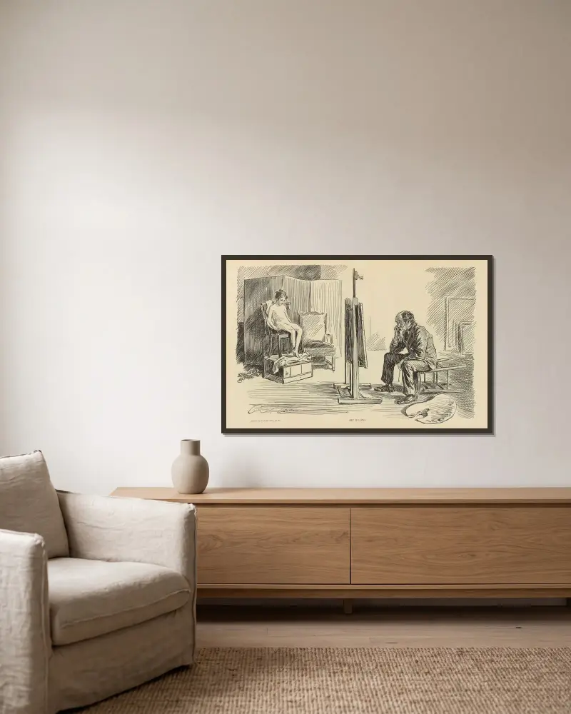 Art is long av Charles Dana Gibson inramad på en vägg