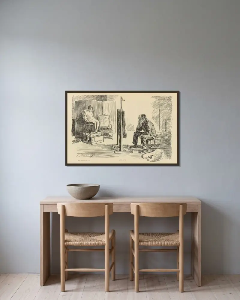 Art is long av Charles Dana Gibson inramad på en vägg