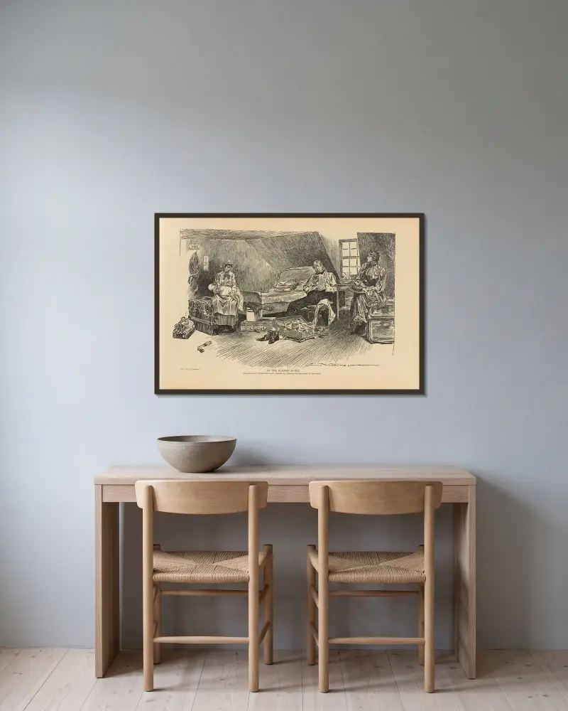 På sommarhotellet av Charles Dana Gibson inramad på en vägg
