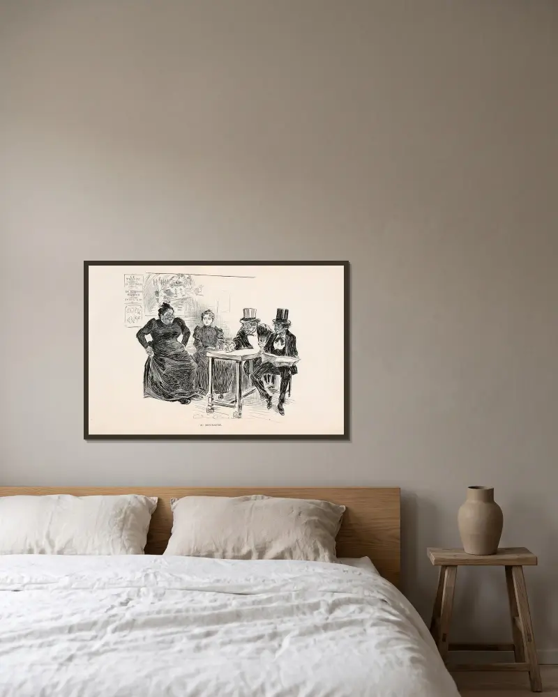 Au Montmartre av Charles Dana Gibson inramad på en vägg