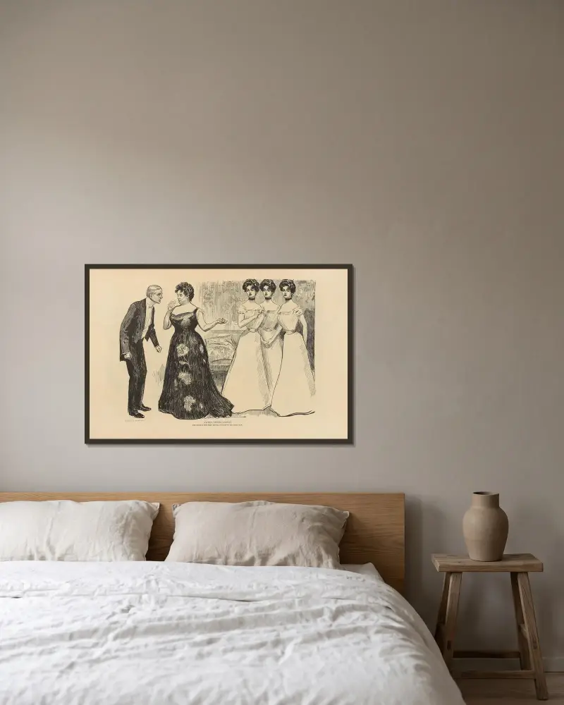 Fasligt predikament av Charles Dana Gibson inramad på en vägg
