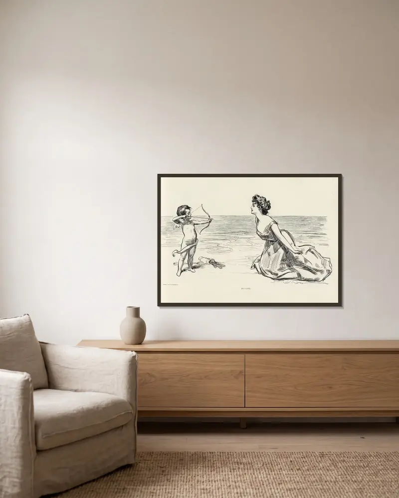 Big game av Charles Dana Gibson inramad på en vägg