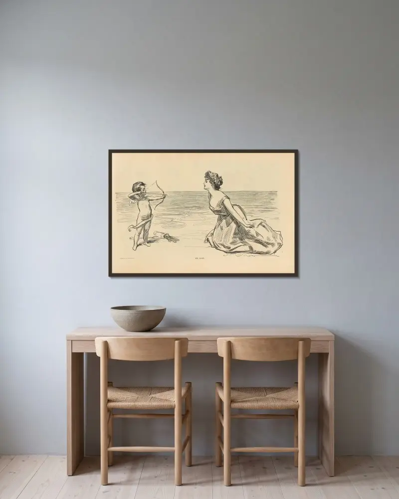 Big game av Charles Dana Gibson inramad på en vägg