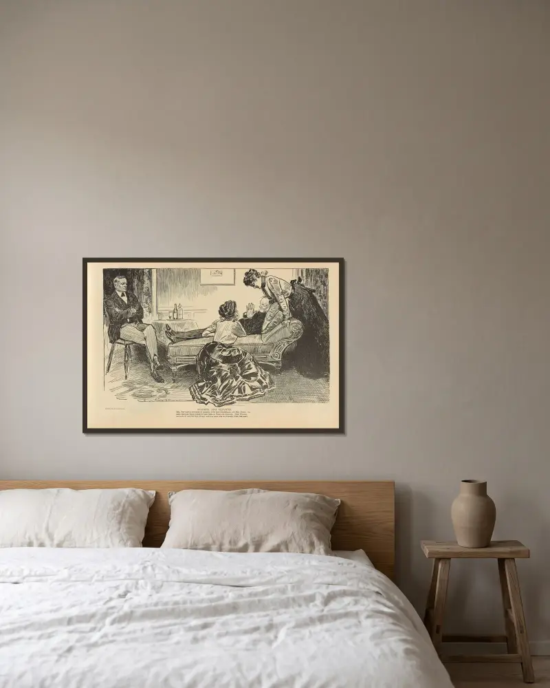 Business and Pleasure av Charles Dana Gibson inramad på en vägg