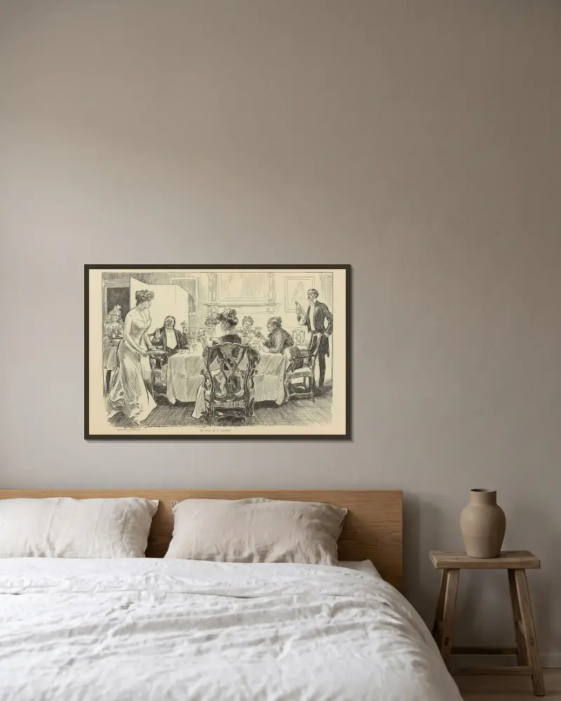 För omväxlings skull av Charles Dana Gibson inramad på en vägg