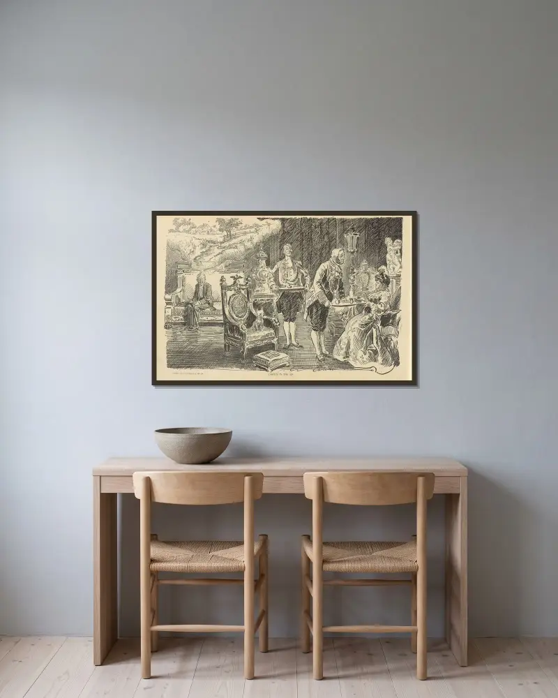 Luftslott av Charles Dana Gibson inramad på en vägg