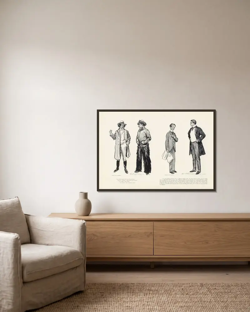 ‘Come along, Martin, Let’s go to the hanging’ av Charles Dana Gibson inramad på en vägg