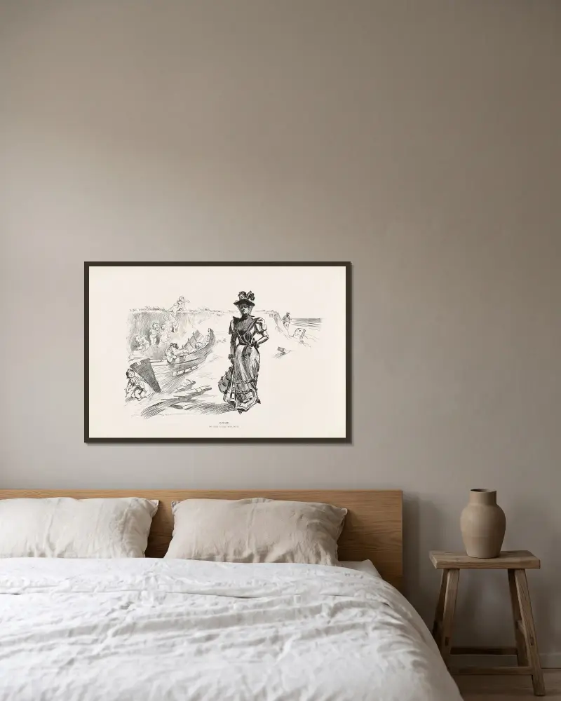 Gefahr von Charles Dana Gibson gerahmt an einer Wand