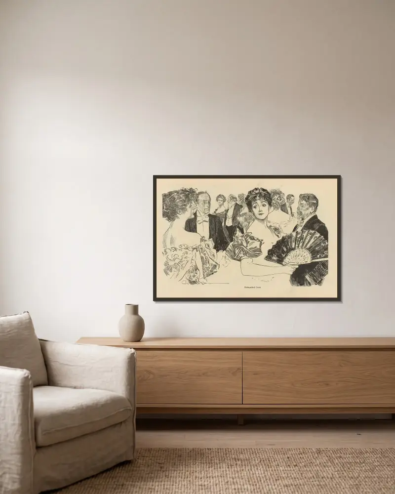 Vornehme Gäste, 1893 von Charles Dana Gibson gerahmt an einer Wand