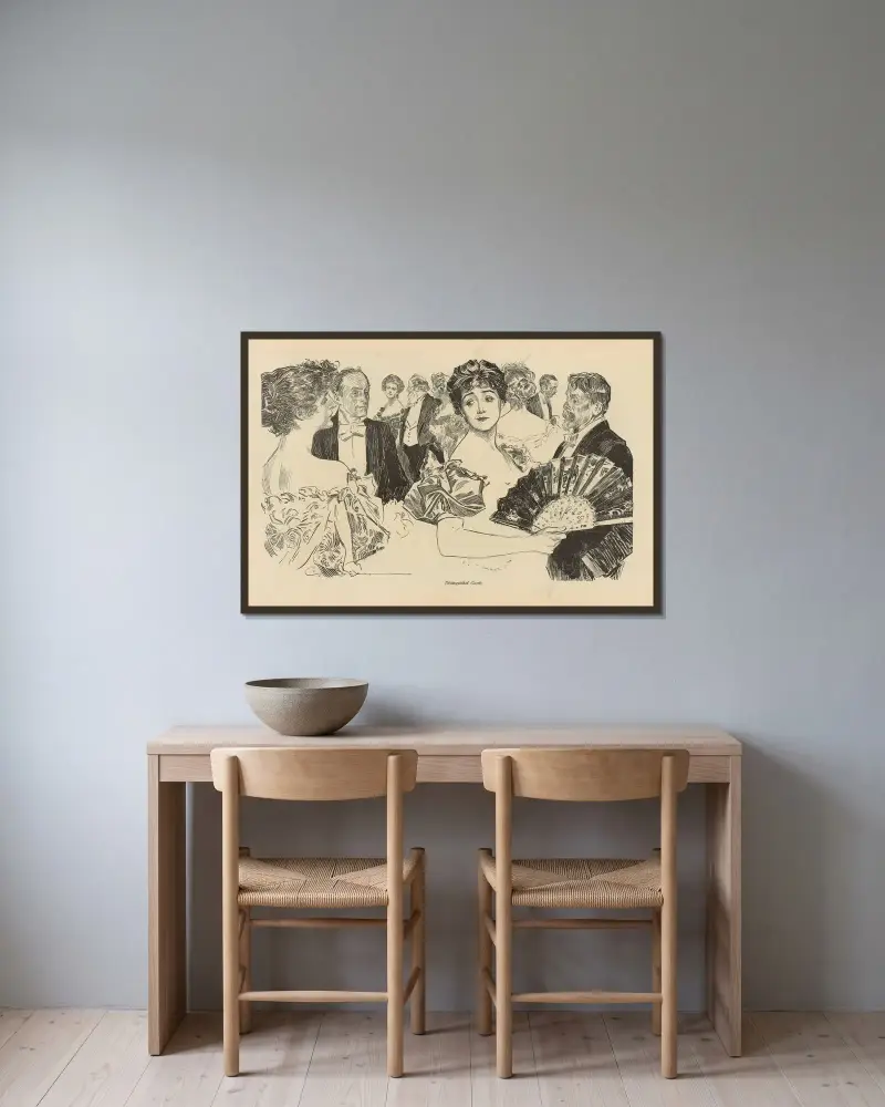 Vornehme Gäste, 1893 von Charles Dana Gibson gerahmt an einer Wand