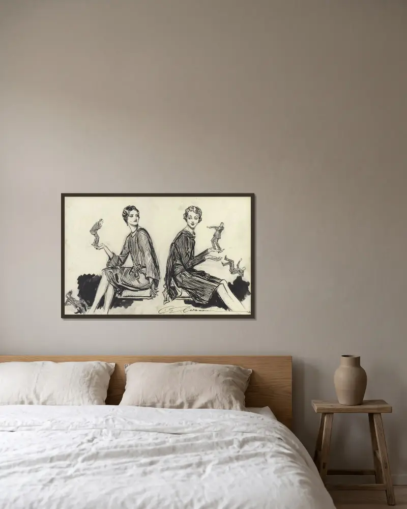 Duplikate von Charles Dana Gibson gerahmt an einer Wand