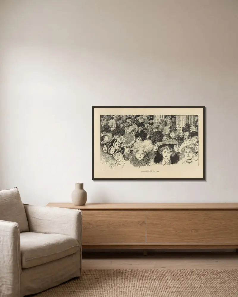 Ostermorgen von Charles Dana Gibson gerahmt an einer Wand