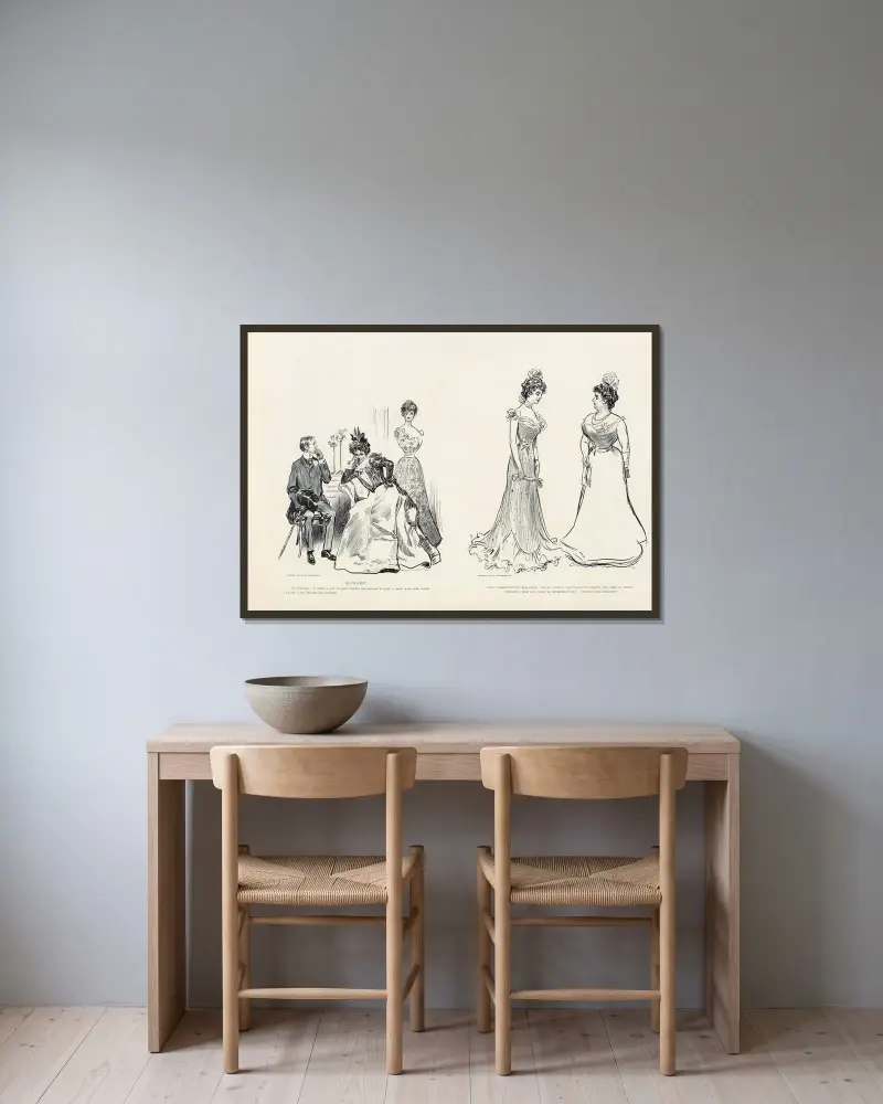 Economy av Charles Dana Gibson inramad på en vägg