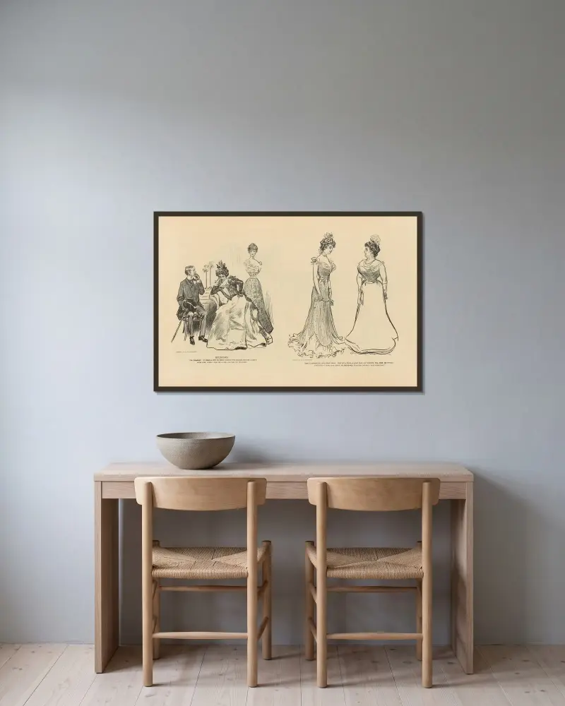 Economy av Charles Dana Gibson inramad på en vägg