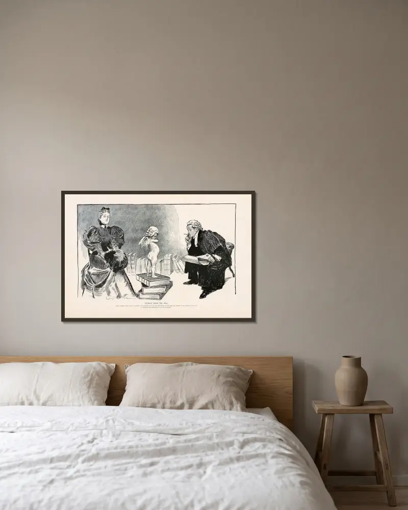 Utdrag ur testamentet av Charles Dana Gibson inramad på en vägg