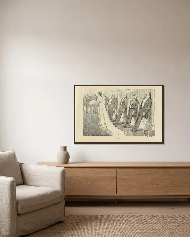 Gefroren von Charles Dana Gibson gerahmt an einer Wand