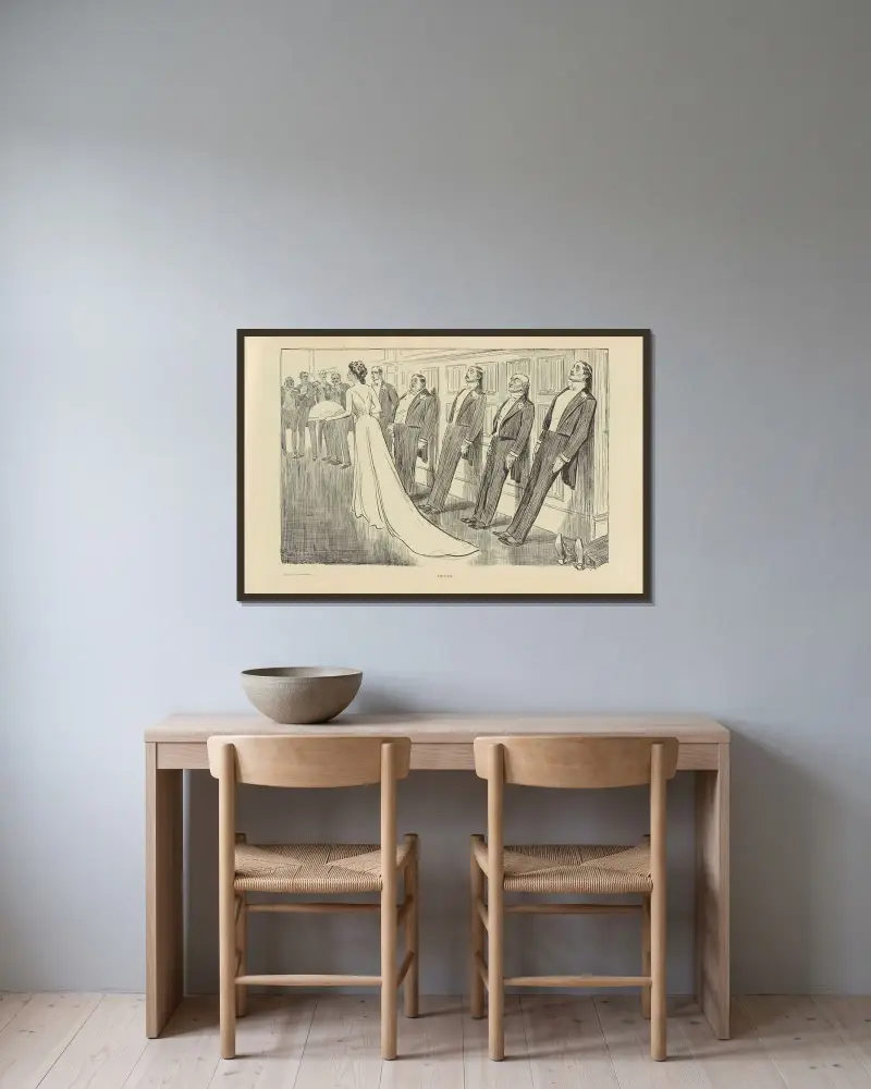 Gefroren von Charles Dana Gibson gerahmt an einer Wand