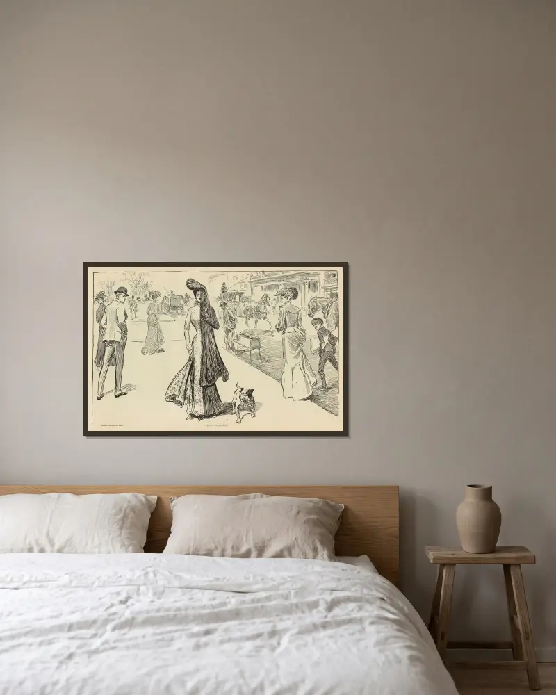 Halbe Trauer von Charles Dana Gibson gerahmt an einer Wand