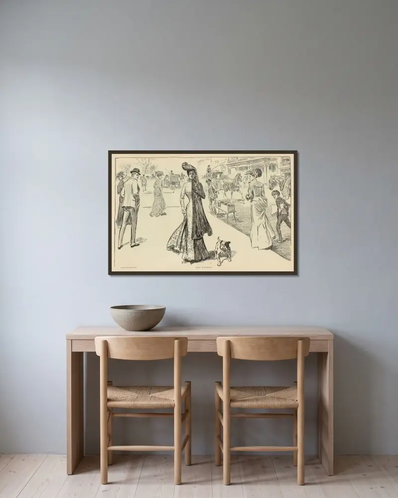 Halbe Trauer von Charles Dana Gibson gerahmt an einer Wand