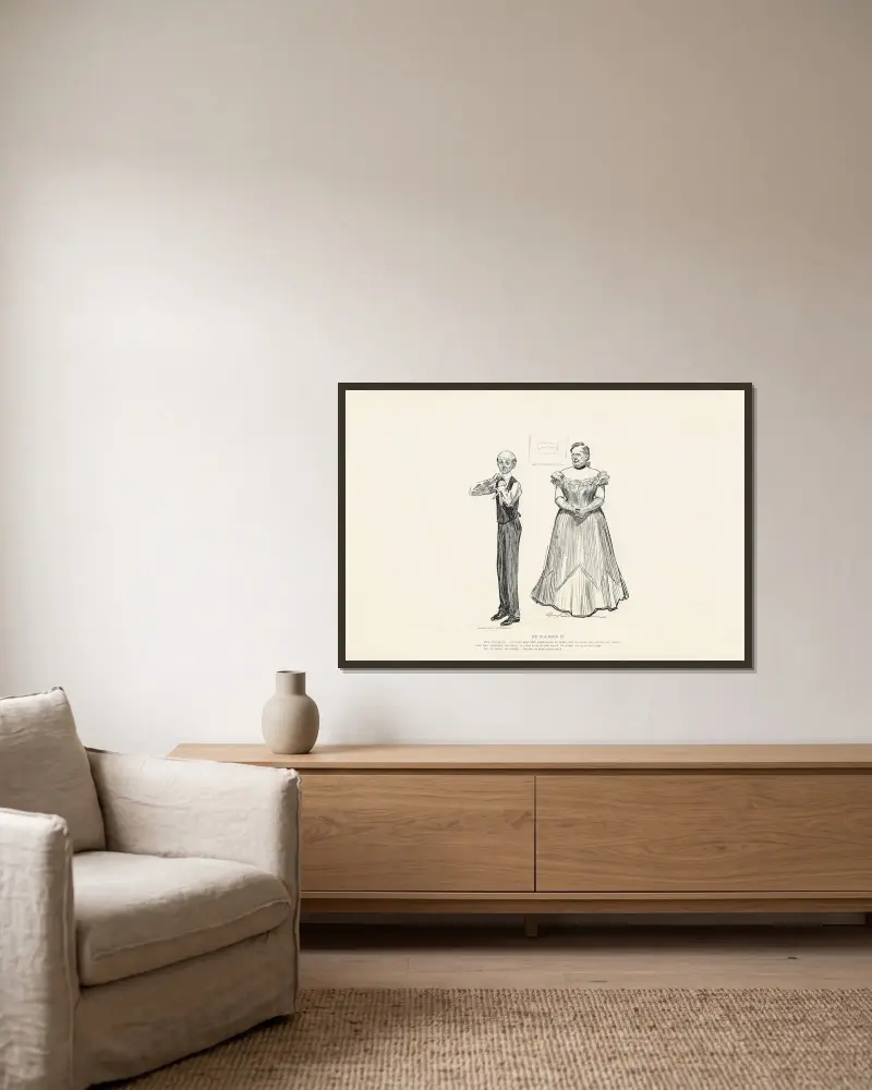 Er zweifelte daran, 1899 von Charles Dana Gibson gerahmt an einer Wand