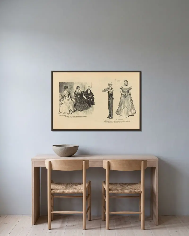 He doubted it av Charles Dana Gibson inramad på en vägg