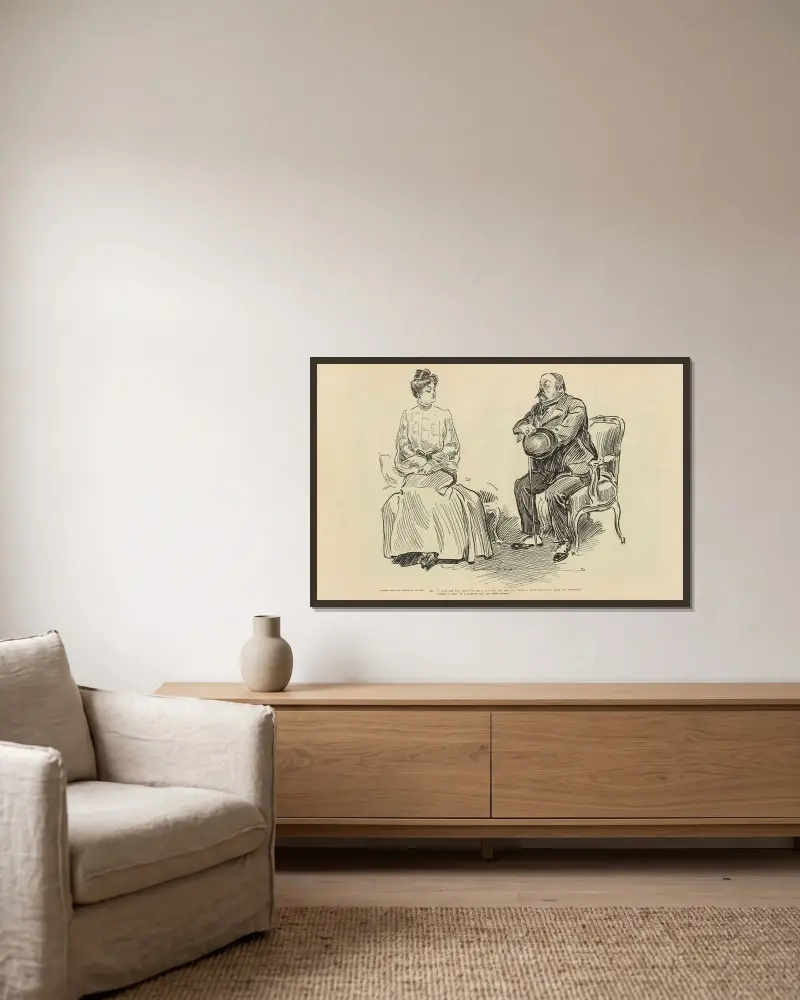 He; I hope the fact that i’ve led a gay life … av Charles Dana Gibson inramad på en vägg
