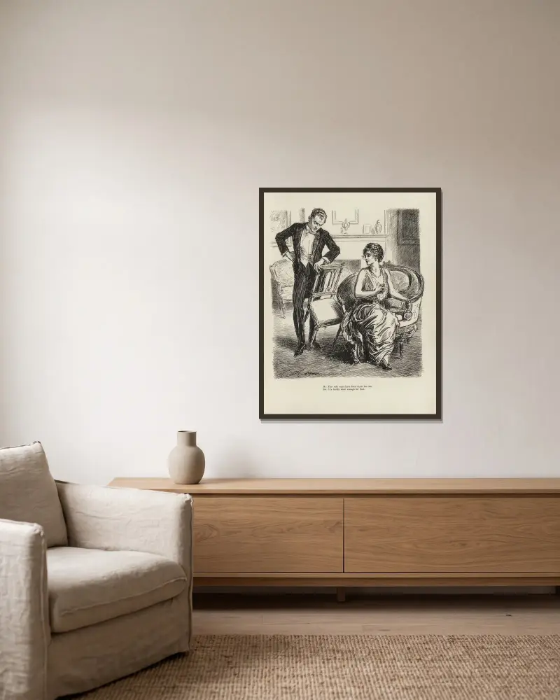 He; That sofa must have been made for two av Charles Dana Gibson inramad på en vägg