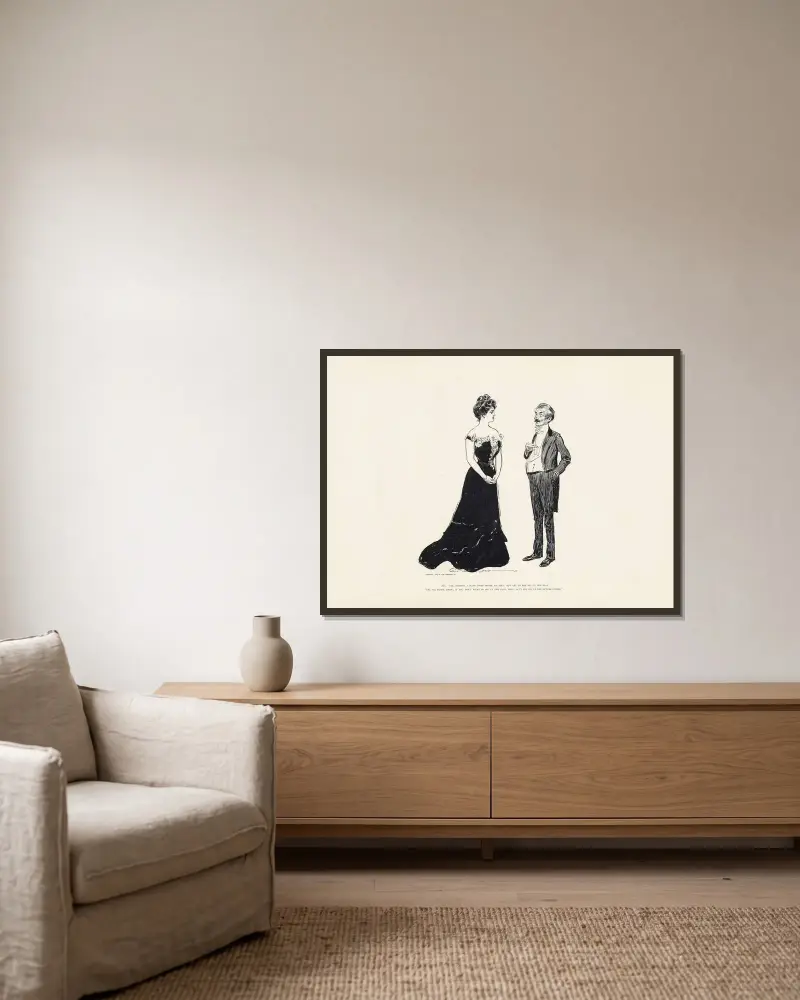He; Yes dearest, i have loved before we met…. av Charles Dana Gibson inramad på en vägg
