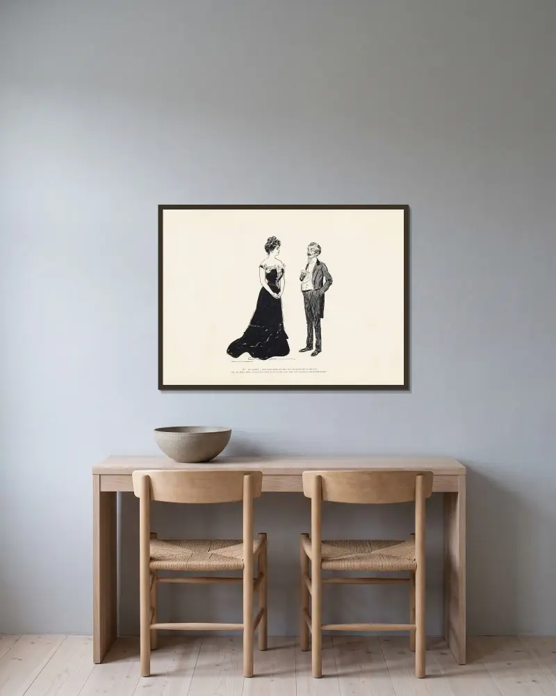He; Yes dearest, i have loved before we met…. av Charles Dana Gibson inramad på en vägg