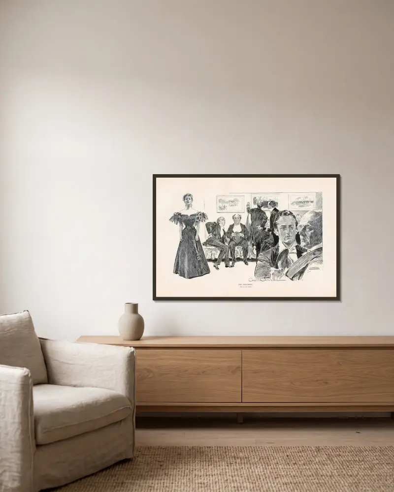 Ihr Albtraum, 1896 von Charles Dana Gibson gerahmt an einer Wand