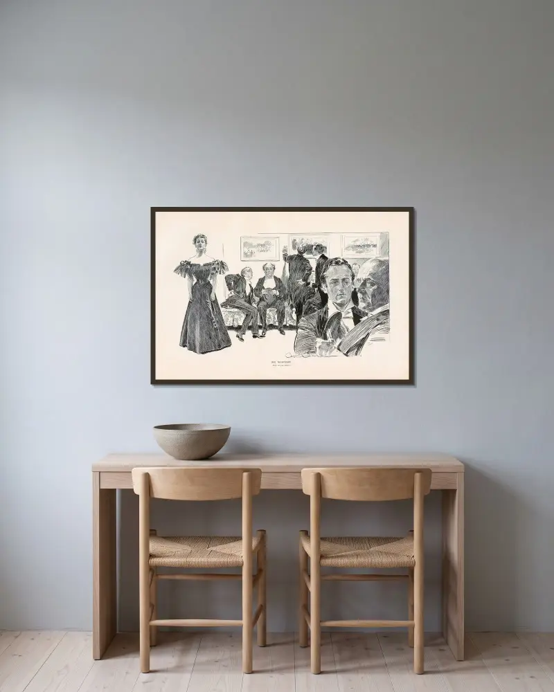 Ihr Albtraum, 1896 von Charles Dana Gibson gerahmt an einer Wand
