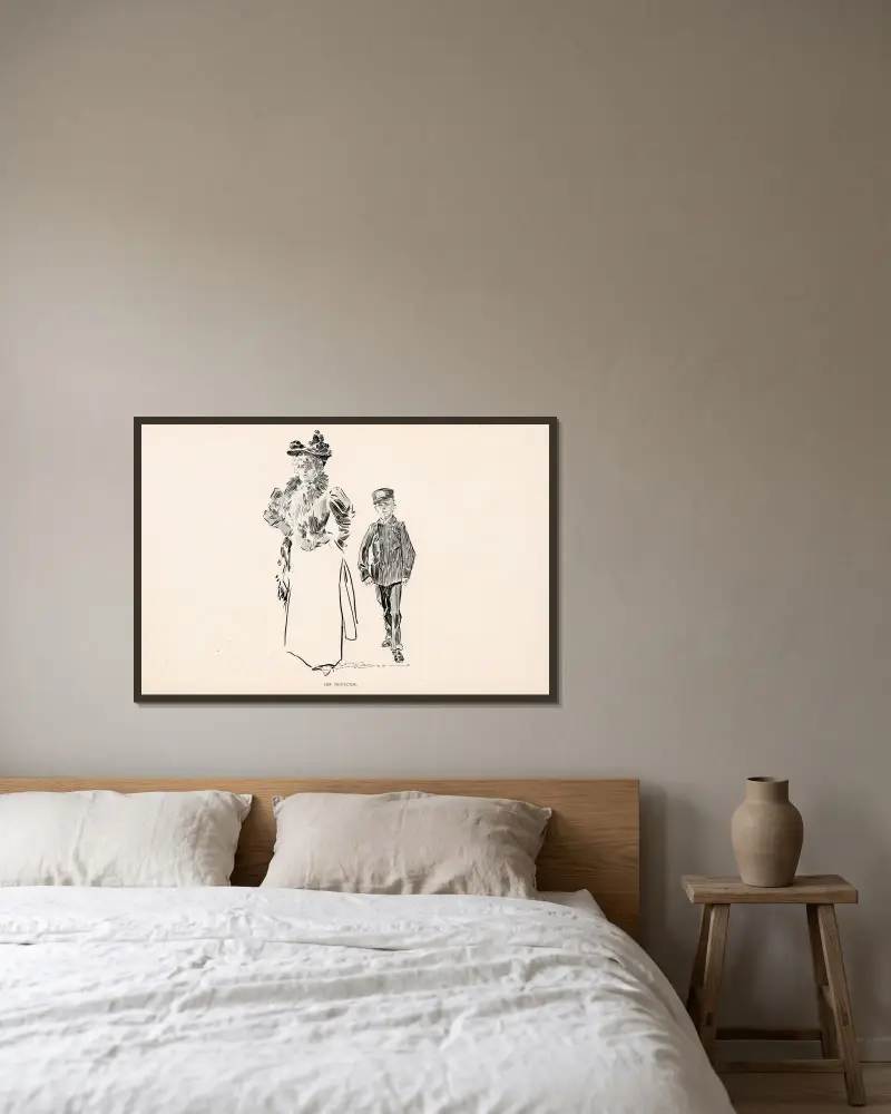 Ihr Beschützer, 1896 von Charles Dana Gibson gerahmt an einer Wand