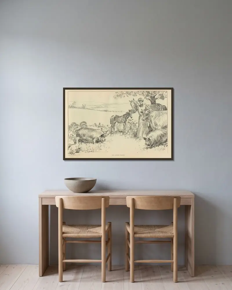 Hennes sommargäster av Charles Dana Gibson inramad på en vägg
