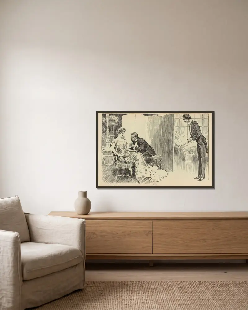Sein Tanz von Charles Dana Gibson gerahmt an einer Wand