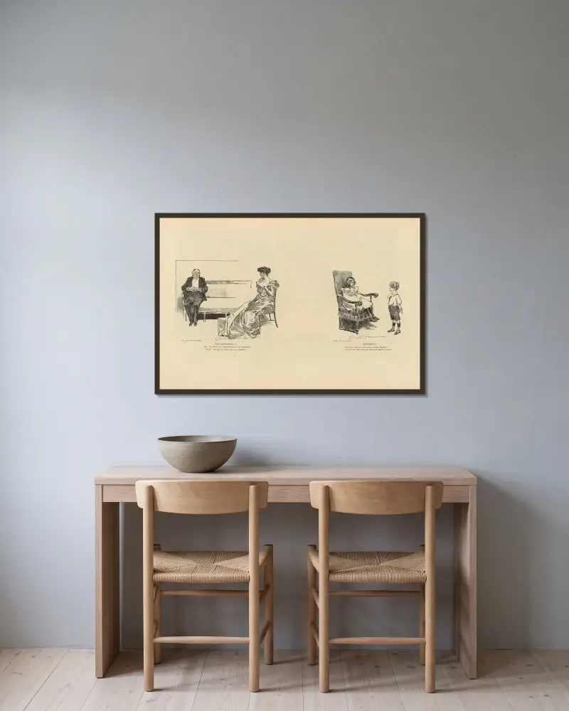 Seine Erfahrung von Charles Dana Gibson gerahmt an einer Wand