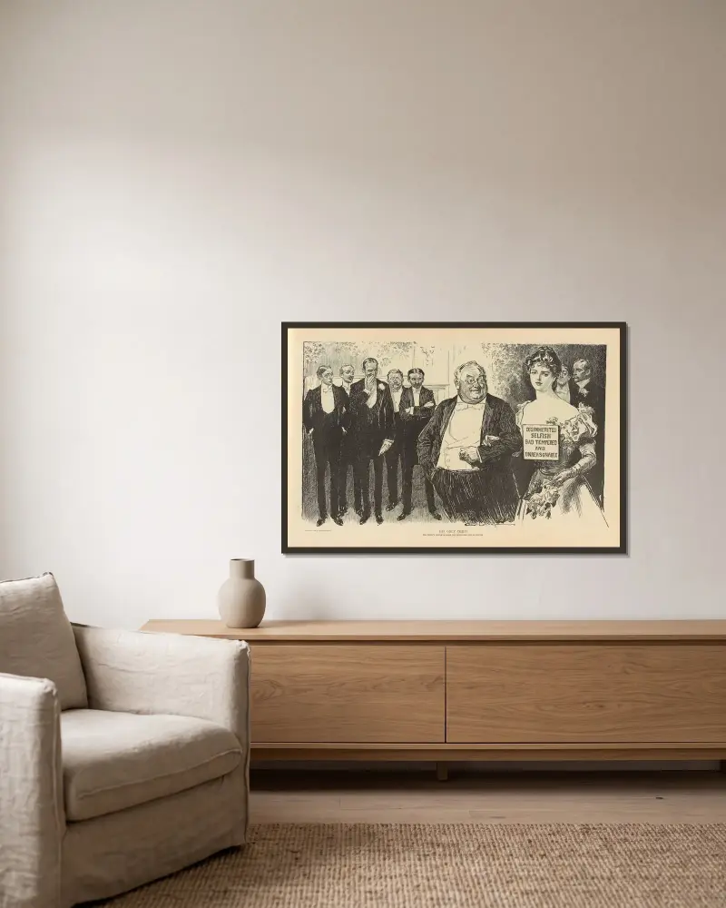 Hans enda barn av Charles Dana Gibson inramad på en vägg