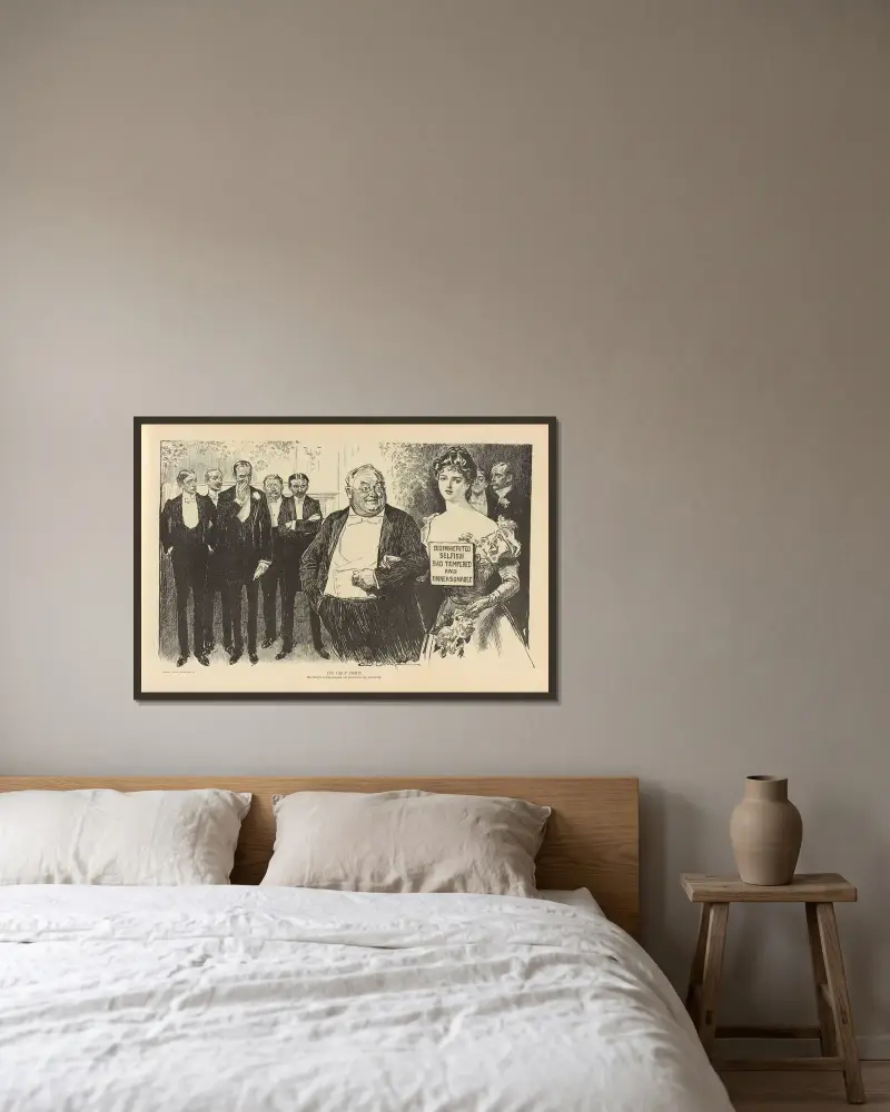 Hans enda barn av Charles Dana Gibson inramad på en vägg
