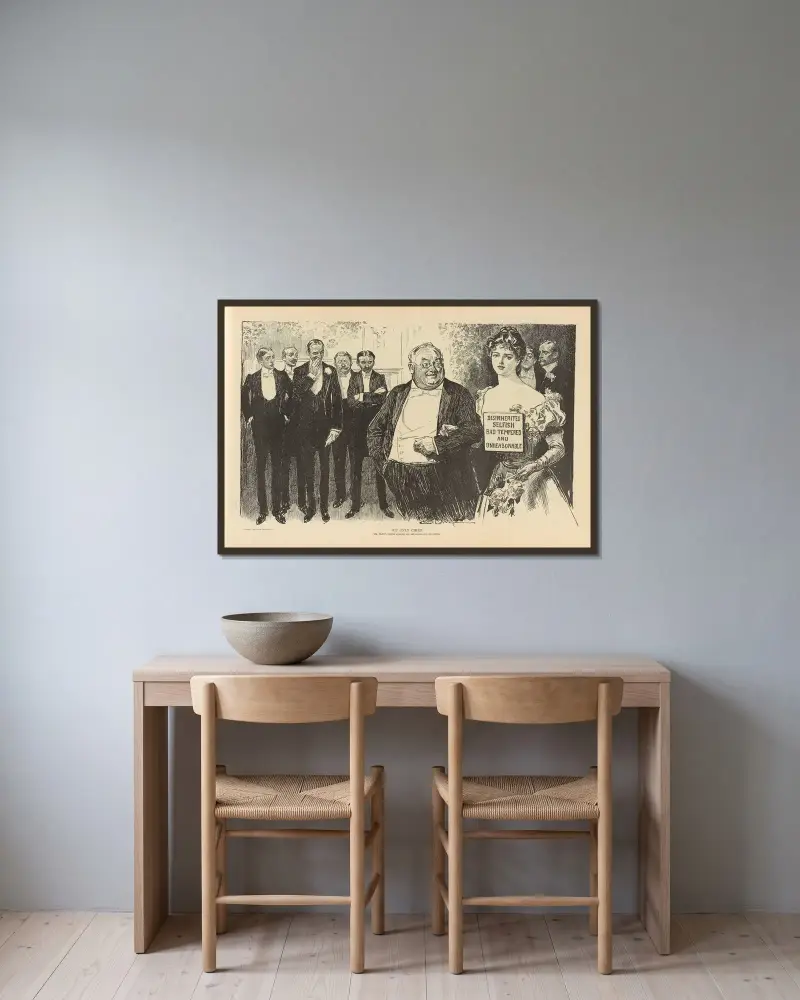Hans enda barn av Charles Dana Gibson inramad på en vägg