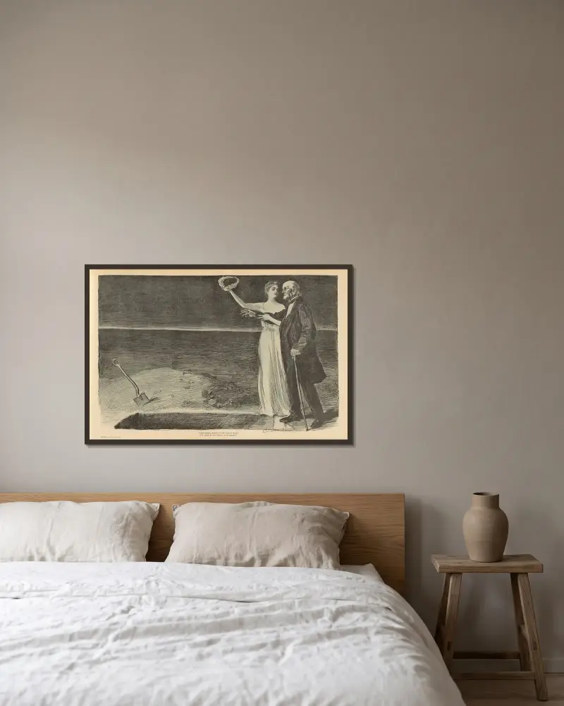 Hoppet evigt grönt står i människans bröst av Charles Dana Gibson inramad på en vägg
