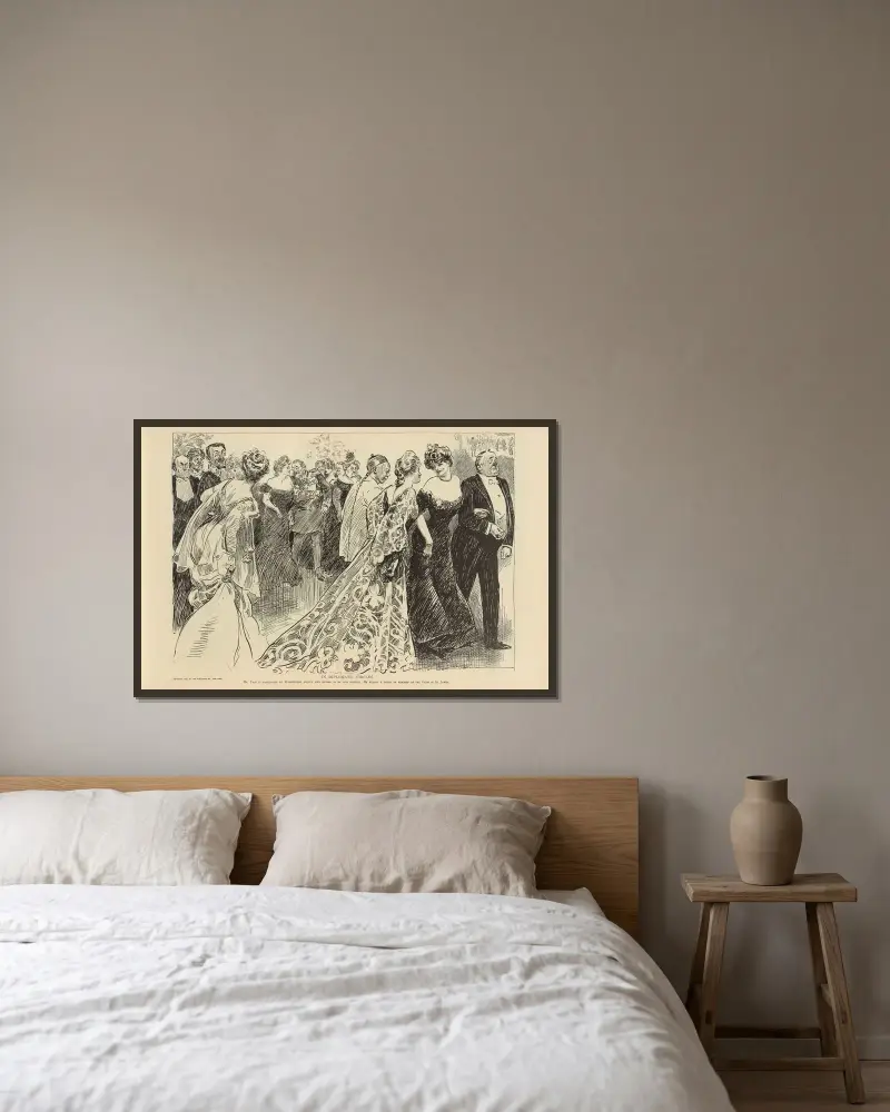 I diplomatiska kretsar av Charles Dana Gibson inramad på en vägg