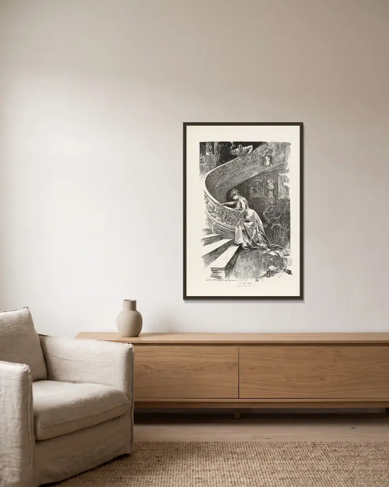 In leap year – Let hubby do the sitting up av Charles Dana Gibson inramad på en vägg