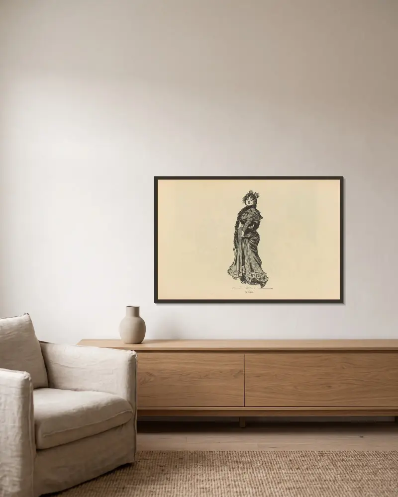 In Paris av Charles Dana Gibson inramad på en vägg