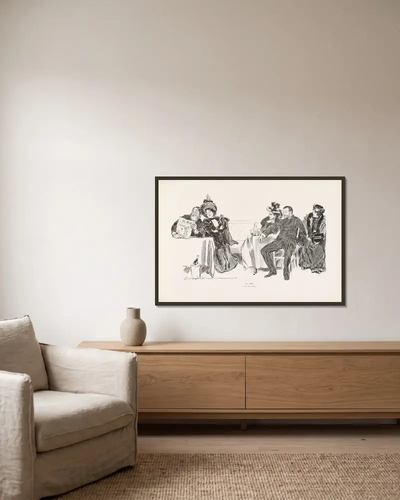 I Paris av Charles Dana Gibson inramad på en vägg