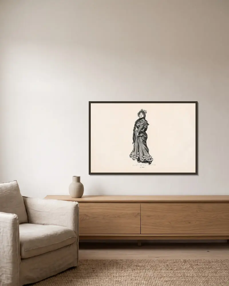 I Paris av Charles Dana Gibson inramad på en vägg
