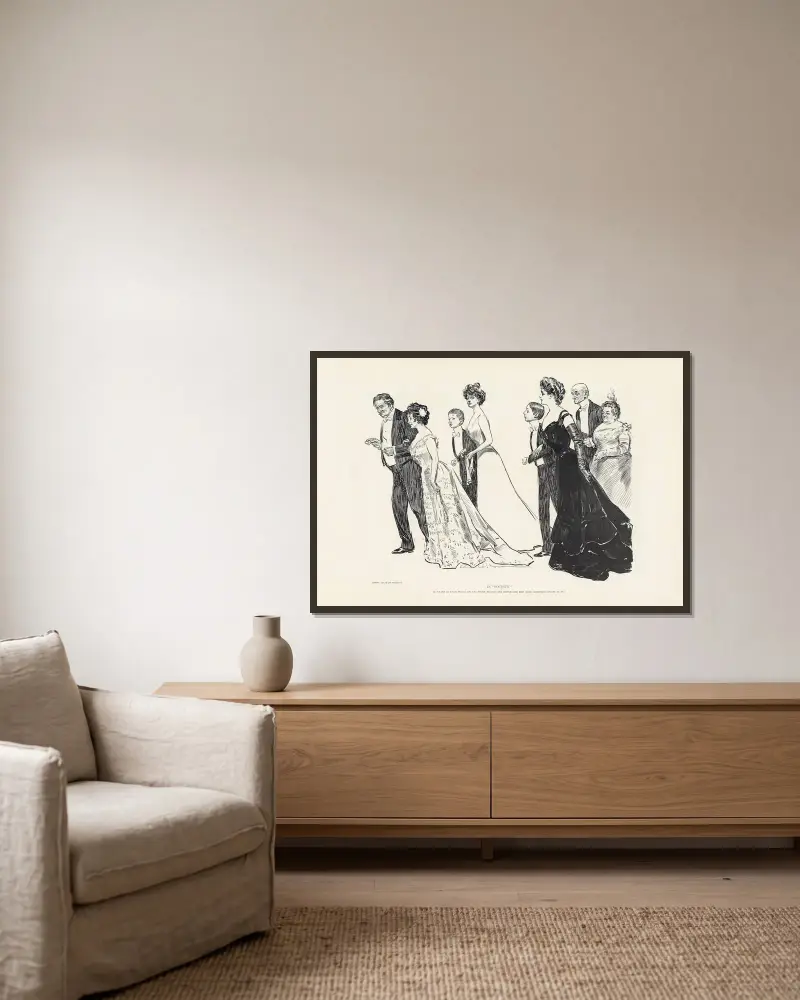 In ‘Society’ av Charles Dana Gibson inramad på en vägg