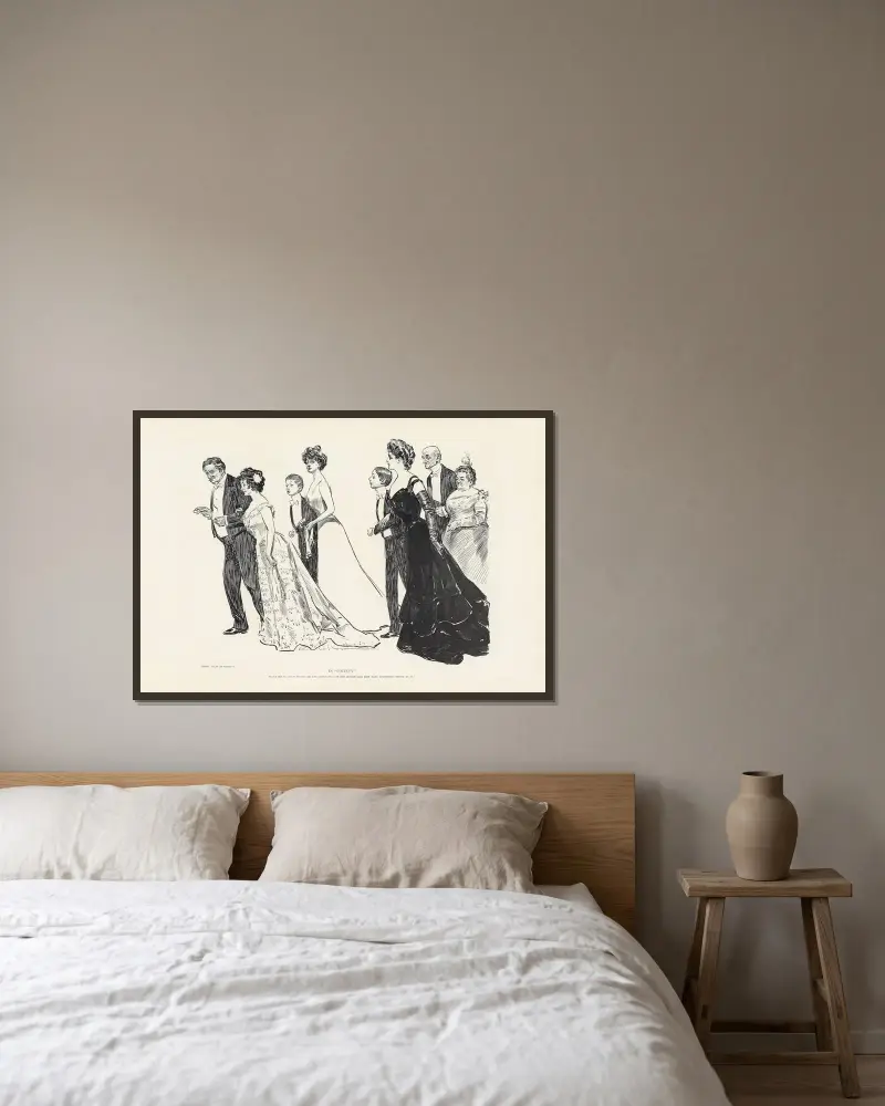 In ‘Society’ av Charles Dana Gibson inramad på en vägg