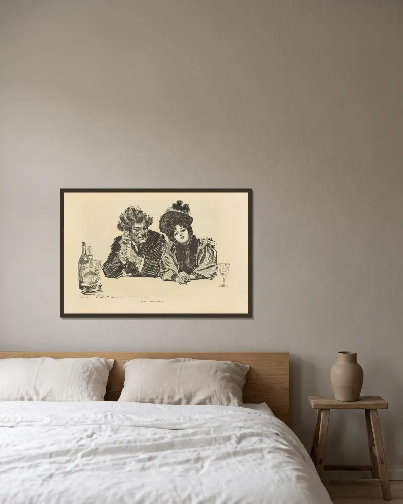 I latinkvarteret av Charles Dana Gibson inramad på en vägg