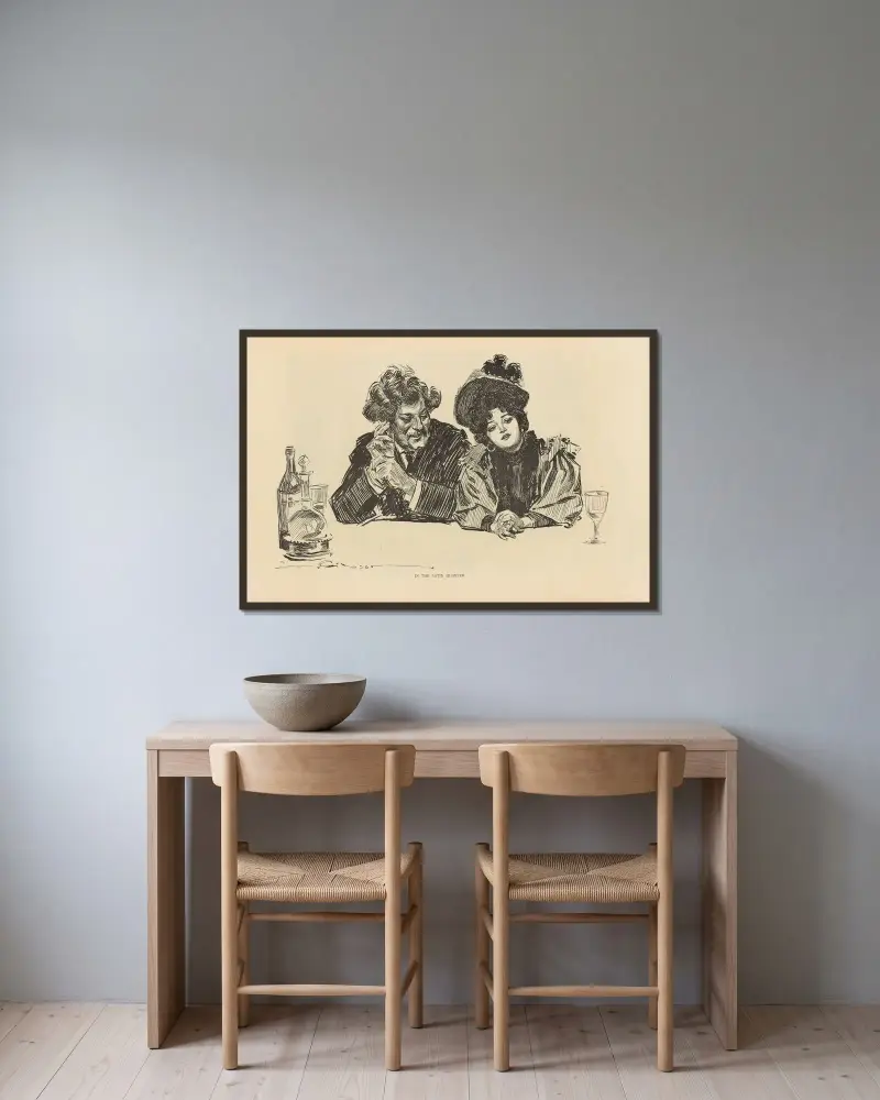 I latinkvarteret av Charles Dana Gibson inramad på en vägg