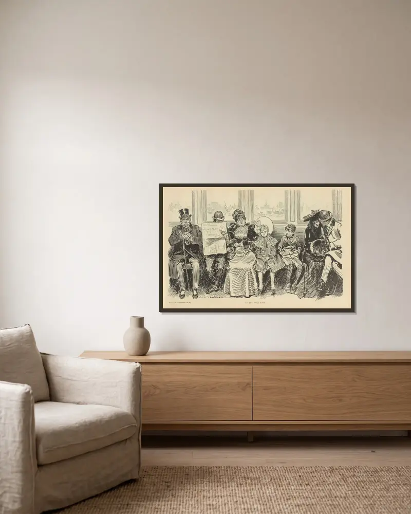 Im selben Boot von Charles Dana Gibson gerahmt an einer Wand