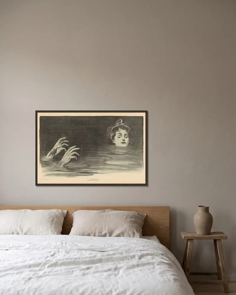 In the swim av Charles Dana Gibson inramad på en vägg